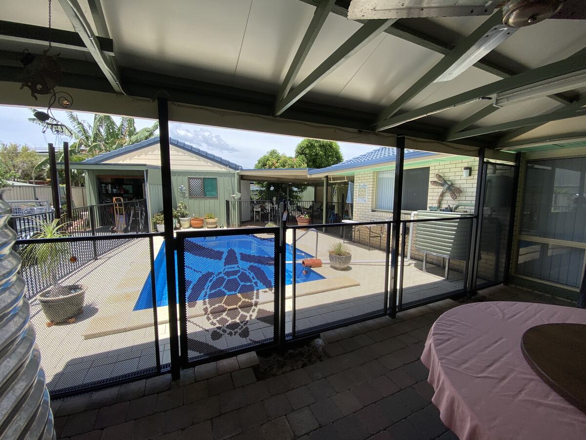 Turtle design pool gate with Pure Perf panels, Queensland