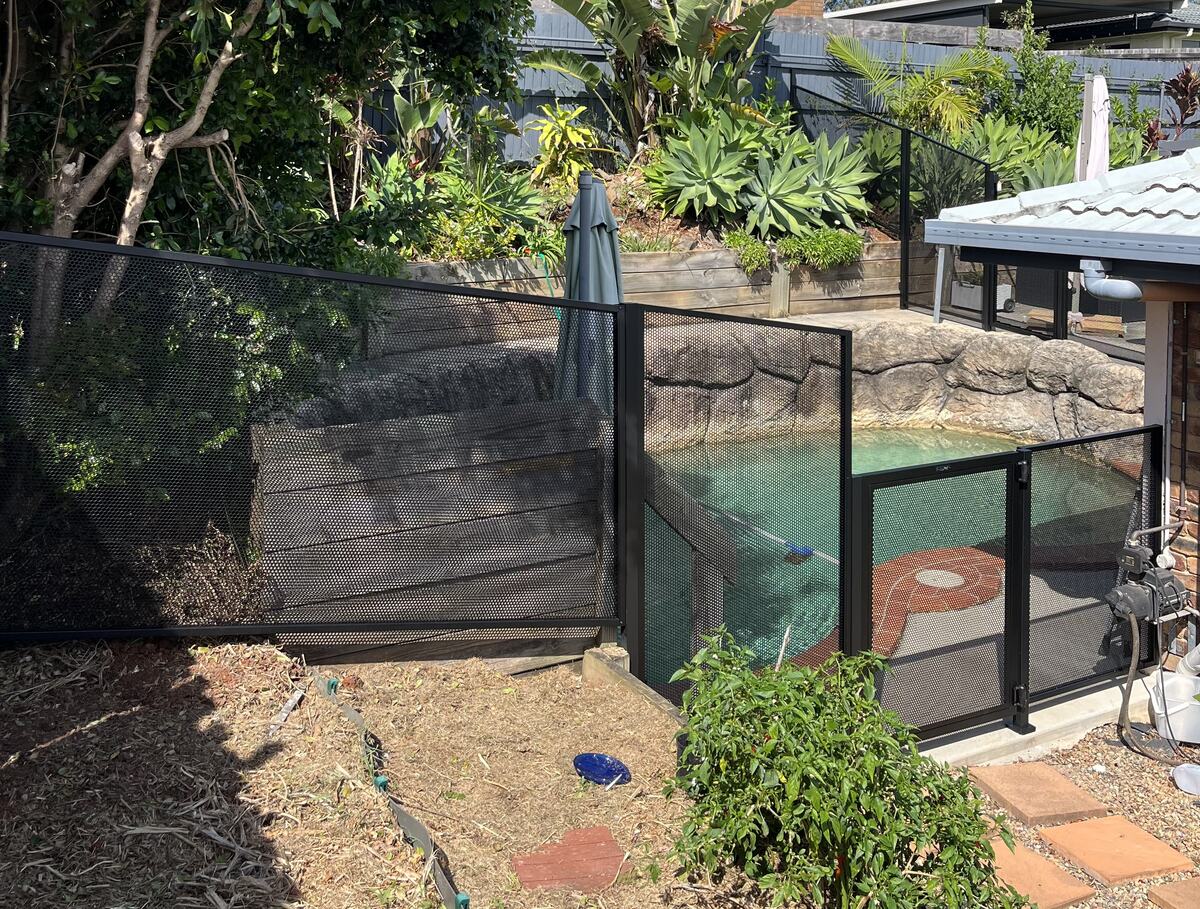 Pure Perf pool fence and gate on a bush block, Queensland